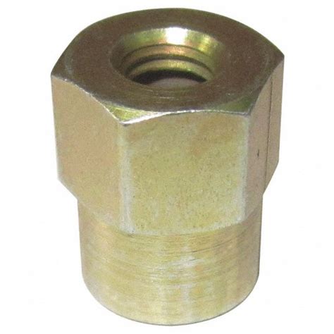 WESTWARD Grease Fitting Adapter, 180 °, 1/8"-27 (F) to 1/4"-28 (F), Steel, 21/32 in Overall ...