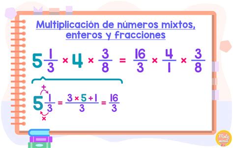 Multiplicacion de mixtos enteros y fracciones 23 Matemóvil