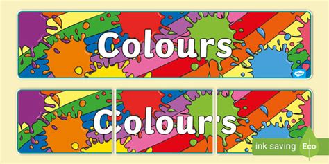 Colours Display Banner Ι Eylf Classroom Display Ι Twinkl