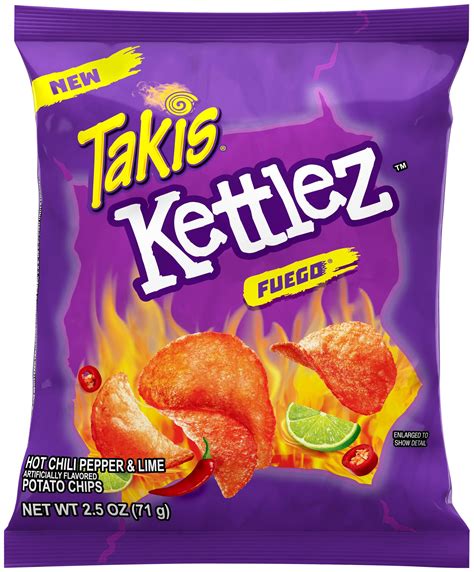 Takis Kettlez Fuego Potato Chips Hot Chili Pepper And Lime