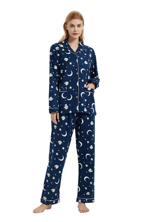 Global 100 Cotton Comfy Flannel Pajamas For Women 2 Piece Warm And