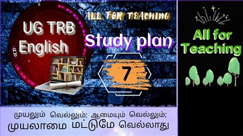 Ug Trb English Study Plan All For Teaching Youtube