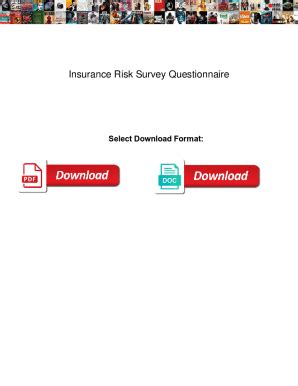 Fillable Online Insurance Risk Survey Questionnaire Insurance Risk