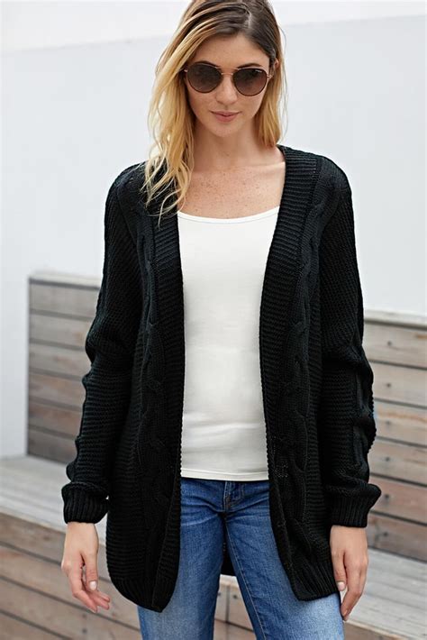 Black Knit Cardigan Knit Cardigan Stylish Cardigan Black Knit Cardigan