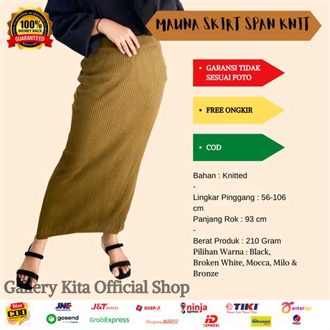 Jual Rok Span Rajut Wanita Tebal Panjang Premium Korean Style Mauna