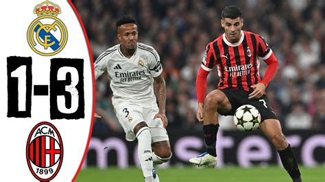 REAL MADRID VS AC MILAN 1 3 HASIL LIGA CHAMPIONS MATCH DAY 4 YouTube