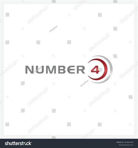 Number 4 Vector Font Alphabet Modern Stock Vector (Royalty Free ...