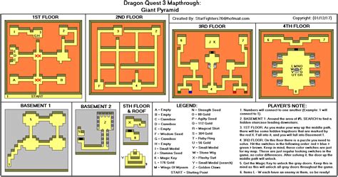 Dragon Quest Iii Soshite Densetsu E Giant Pyramid Map Map For Super