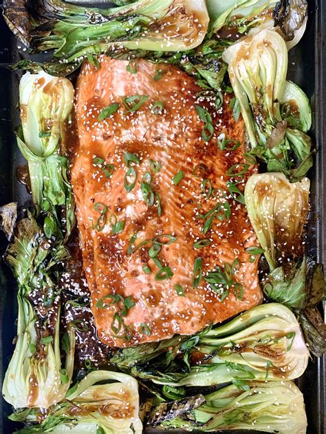 Sheet Pan Teriyaki Salmon With Baby Bok Choy Recipe Cart