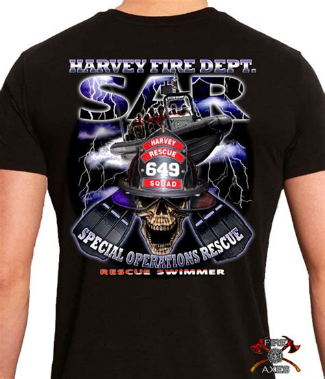 Harvey Volunteer Search Rescue Fire Department Custom Firefighter Shirt