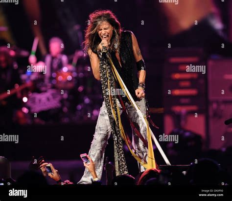 Steven Tyler Of Aerosmith Performing In Concert Tampa Florida Stock