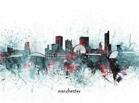 Manchester Skyline Artistic V Digital Art By Bekim M