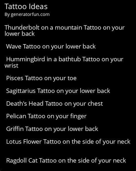 Tattoo Idea Generator - Generate a Random Tattoo Idea