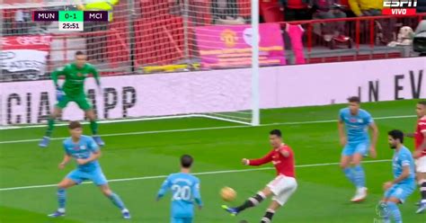 Manchester United Vs Manchester City Cristiano Ronaldo Casi Marca Un