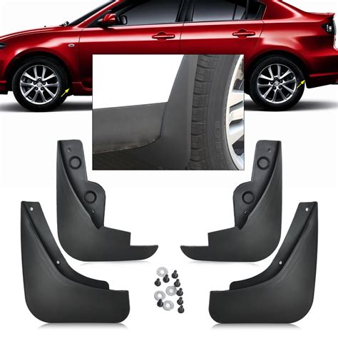 DWCX 4pcs Mud Flap Flaps Splash Guards Fender Mudguard For Mazda 3