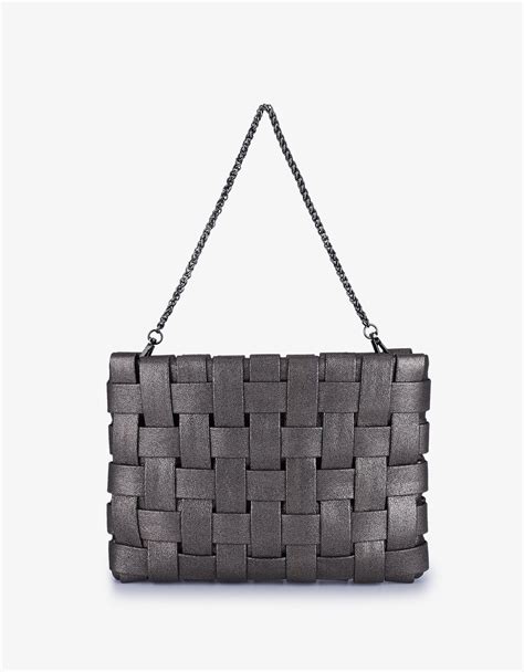 Lindy Clutch Woven Large Anthracite Remireid