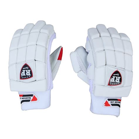 Strap White Base Rf White Polyester Batting Gloves For Cricket At Rs