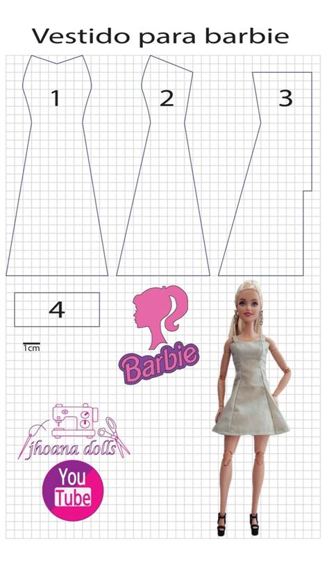 An Image Of A Barbie Doll Sewing Pattern With Instructions To Make Her