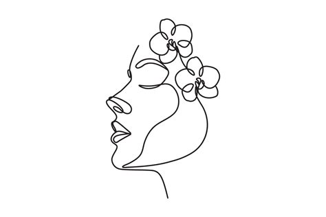 Women Faces Flowers Line Art Graphic By Subujayd · Creative Fabrica