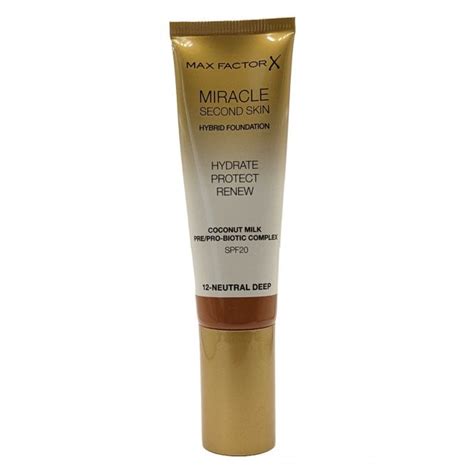 Max Factor Miracle Second Skin Foundation Hydrate Protect Renew Spf20