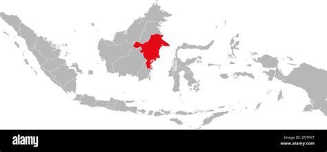 kalimantan timur province isolated  indonesia map gray background