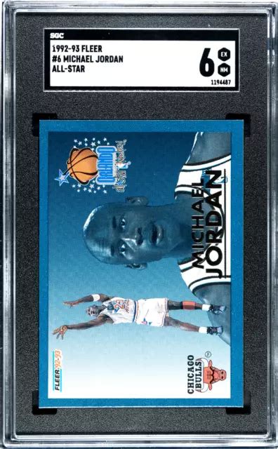 1992 FLEER ALL STAR 6 MICHAEL JORDAN Chicago Bulls Insert HOF SGC 6