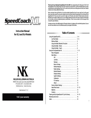 Fillable Online Instruction Manual Table Of Contents For XL3 And XL4