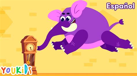 Hickory Dickory Dock En Espa Ol Elefante Salta Sobre El Reloj