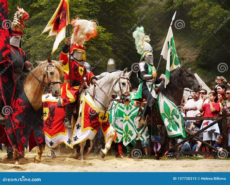 Medieval Knights On Horses Battle Editorial Image Image Of Castle