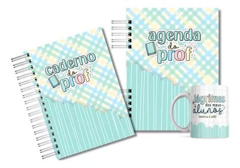 Kit Agenda Professores Caderno Capa Dura A E Caneca