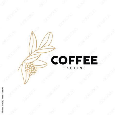 Coffee Logo, Coffee Tree Design, Cafe Drink Vector, Icon Brand ...