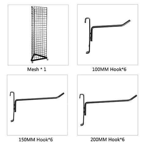 Bonnlo 6 X 2 Triangle Wire Grid Panel Tower With Base And Casters Wire Grid Wall Display Rack