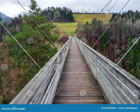 Walking The Benni Raich Bridge Stock Photo Image Of High Mountains