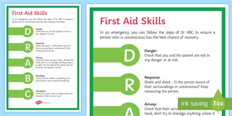 First Aid Drsabcd Display Poster Australia Teacher Made Atelier Yuwa Ciao Jp