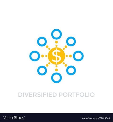 Diversified Portfolio Icon On White Royalty Free Vector