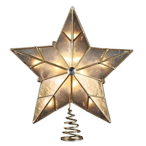 Kurt Adler 10 Light Capiz Wire Border Star Treetop 10 25 Inch Final