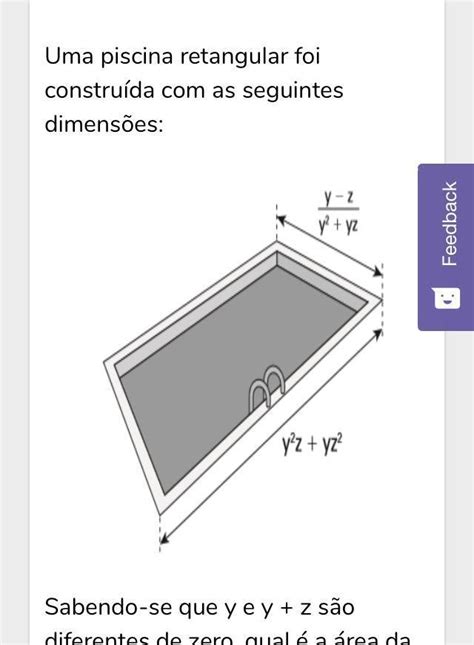 Uma Piscina Retangular Foi Constru Da As Seguintes Dimens Es