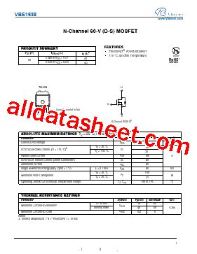 VBE1638 V01 Datasheet PDF VBsemi Electronics Co Ltd