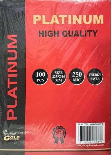 Black Gold Platinum A Mic Laminating Pouch Films For Certificate