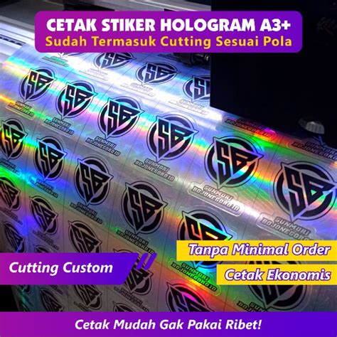 Jual Cetak Stiker Label Hologram A3 Cetak Stiker Hologram Cutting