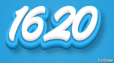 1620 Text Effect and Logo Design Number
