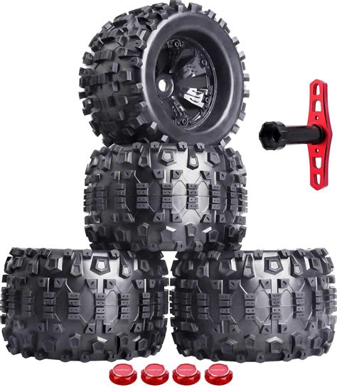 Amazon HobbyPark Pre Glued 1 8 Truck Tires And Wheels 17mm Hex For