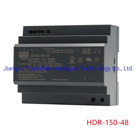 AC DC 24V Hdr-150-48 150W DIN Rail Single Output Mean Well SMPS ...