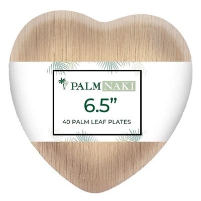 Palm Naki Palm Leaf Heart Plates Count Disposable Compostable