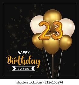 Happy 23rd Birthday Greeting Card Vector Stock Vector (Royalty Free ...