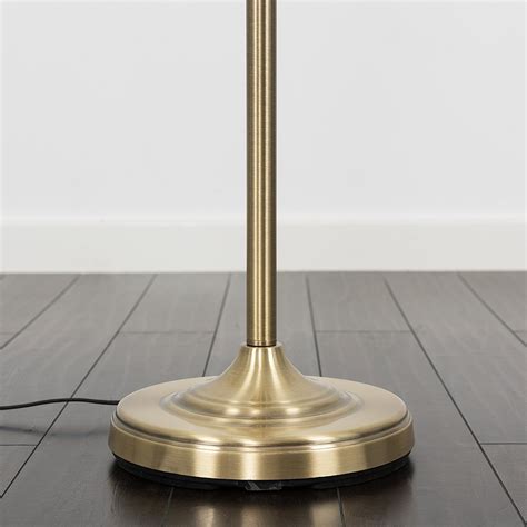 Traditional Style Antique Brass Barley Twist Floor Lamp With Frosted Shade