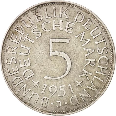 78773 Monnaie République fédérale allemande 5 Mark 1951 Hamburg