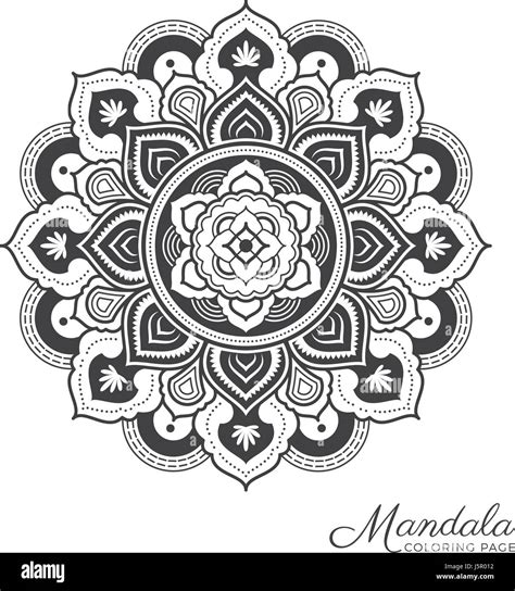 Tibetan Mandala Decorative Ornament Design For Adult Coloring Page