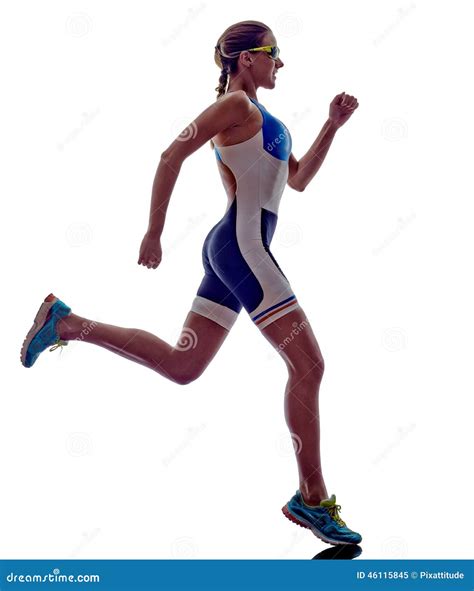 Woman Triathlon Ironman Runner Running Athlete Stock Image Image Of