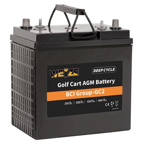 Weize Golf Cart Battery 6v 210ah Bci Group Gc2 Deep Cycle Agm Scrubber Battery